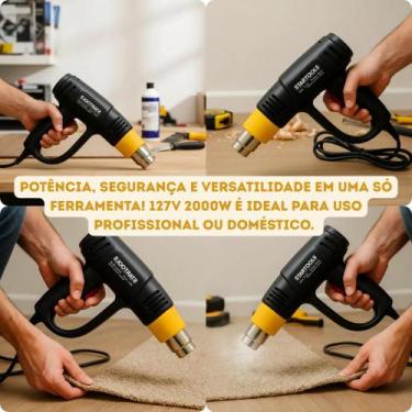 Imagem de Soprador Térmico com Bico Removível 2000W 127V Aquecer Moldar Materiai