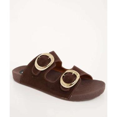 Imagem de Rasteirinha Feminina  Nobuck Marisa-85095, 38, Marrom