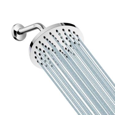 Imagem de Heemli Ducha de Parede 15x15 Redonda com Tubo Chuveiro com teto fixo (prata)