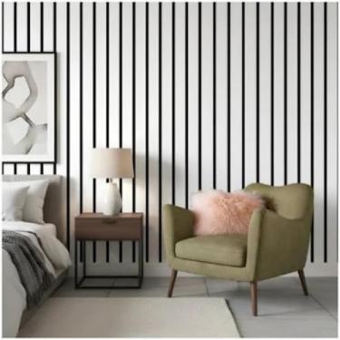 Imagem de Papel de Parede Adesivo PVC Listrado 5 Metros Autocolante Lavável Fácil Aplicar Decoração Moderna Quarto Sala Cozinha Escritório Renovação Sofisticada Premium