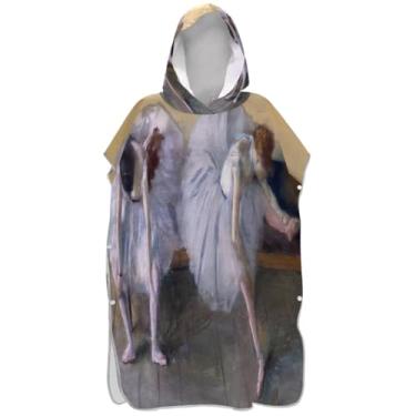 Imagem de Joisal Aesthetic Ballet Dancer Painting Surf Poncho Adultos Trocando Roupão Praia Moletom Toalha Natação Plus Size Ponchos Femininos com Capuz