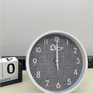 Imagem de Relógio de Parede para Escritório - Relógio de Decoração com Pilha, Design Minimalista, Fácil de Instalar, Ideal para Ambientes Profissionais e Domésticos (CF-075-branco)
