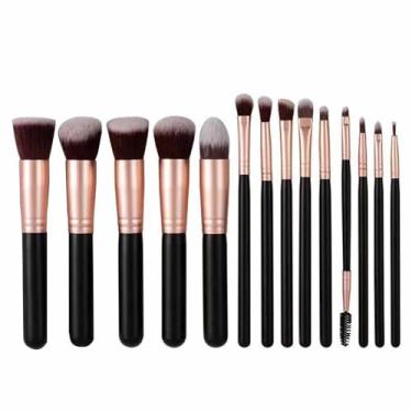 Imagem de Conjunto de pincéis de base, corretivo, pincel de pó, pincel de base líquida, conjunto de pincéis de maquiagem profissional para olhos e rosto,