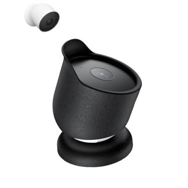 Imagem de Capa protetora externa para câmera Google Nest, capa de proteção completa WUNIAK de silicone macio, à prova d'água, à prova de choque e poeira (preto)