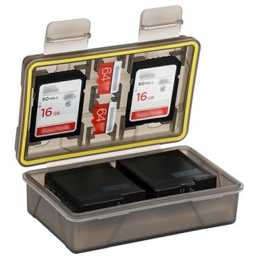 Imagem de KIWIFOTOS Caixa de bateria multifuncional para Canon LP-E6 LP-E6N LP-E8 LP-E12 LP-E17 para Fujifilm NP-W126 NP-W126S para Sony NP-FW50 NP-F550, compartimentos para cartão de memória para SD SDXC SDHC