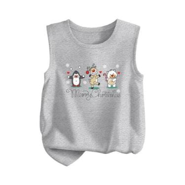 Imagem de Camiseta Regata Gráfica Sem Mangas Com Estampa De Papai Noel Para Meni