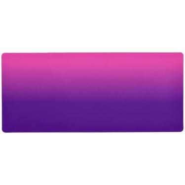 Imagem de Mouse pad de mesa gradiente rosa roxo para jogos e escritório, tapete de mouse grande de mesa, 90 x 40 cm, superfície lisa e antiderrapante