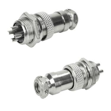 Imagem de 5X Conjunto Plug Conector Mike Kit Macho E Fêmea 4 Pinos - PIX