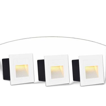 Imagem de 3 Balizador Externo Embutir Led 3000K Quadrado 3W Ip65 Zan08