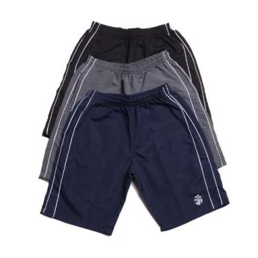 Imagem de Kit 3 Bermuda Tactel OX com Bolsos Frente e Costa, GG, Preto, Masculin