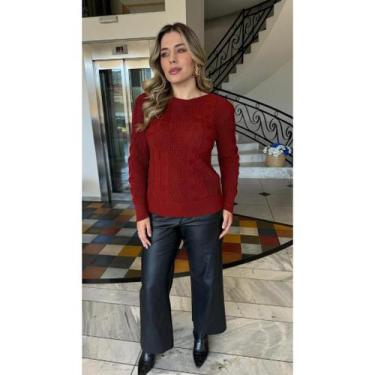 Imagem de Blusa de Frio Feminina em Tricot Grosso Texturizada com Tranças Moda I