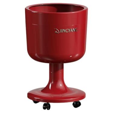 Imagem de Baoblaze Lixeira com Rodas, Prática, Cesto de Lixo, Grande Capacidade, Lixeira para Sala de Estar e Banheiro, Vermelho