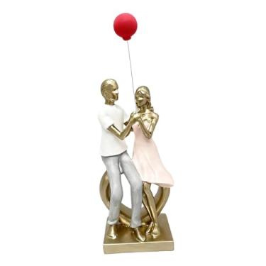 Imagem de Bothyi Estatueta de casal, escultura abstrata moderna e romântica, ornamento de mesa, estátua decorativa para o Dia dos Namorados, decoração de casa, Style B