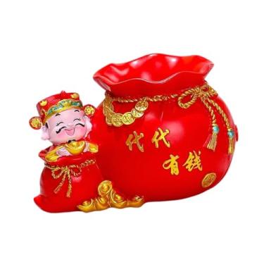 Imagem de Generic Porta-canetas, organizador de artigos de papelaria, estatueta do da Riqueza, presente de Ano, artesanato em resina, porta-lápis, suporte