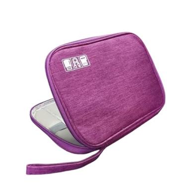 Imagem de AMSOH Caixa de relógio para Apple Watch, capa de dados, cabo de viagem, relógio inteligente, bolsa de armazenamento, caixa organizadora de relógios (Roxo)