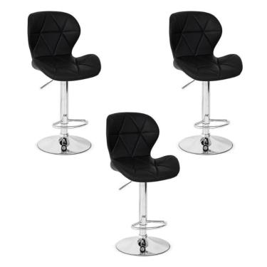 Imagem de Kit 3 Banquetas Altas Para Bar Cozinha Slim Formiga Lille