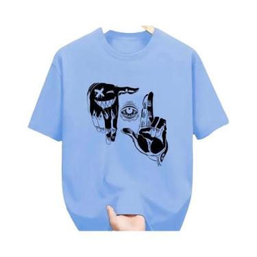 Imagem de Camiseta Casual De Verão Masculina Em Poliéster Respirável Com Estampa