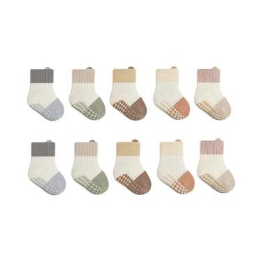 Imagem de Meias Antiderrapantes Para Bebês Recém-nascidos, 5 Pares, Ajuste Confo