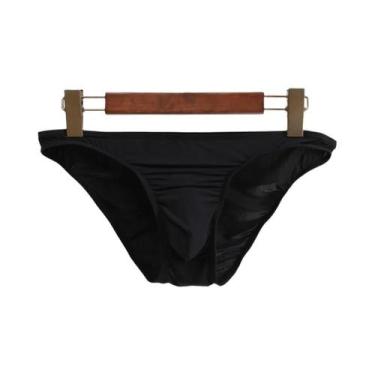 Imagem de Cuecas Masculinas Sexy Transparentes Com Bolso Para Realce, Cor Sólida