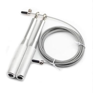 Imagem de Corda de Pular Profissional 3M com Rolamento de Aço – Speed para Exercícios e Treinamento, Entrega Rápida (Prata)