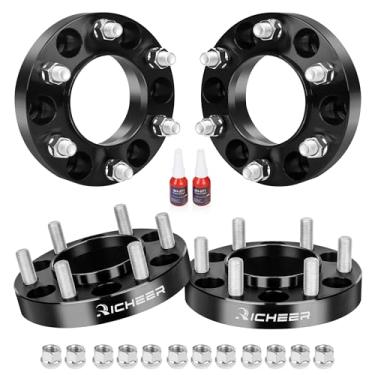 Imagem de Richeer Espaçadores de roda centralizados de cubo de 1 polegada 6x5,5 para Tacoma Tundra Sequoia GX J250 LX600 2024 2025, 4 peças forjadas 6 x 139,7 mm com pinos de 14 x 1,5 e furo central de 95,2 mm