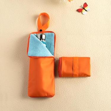 Imagem de Bolsa de transporte para guarda-chuvas úmidos, 12,4 x 28 cm, portátil, dobrável, para armazenamento, viagem, casa, ao ar livre, laranja