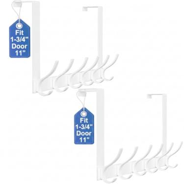 Imagem de Peasulin Ganchos sobre a porta, gancho de porta resistente, toalheiro grande sobre a porta com 12 ganchos, resistente fácil de instalar, para banheiro, quarto, cozinha, toalhas de pendurar, casacos