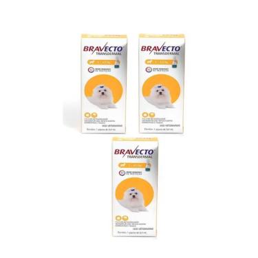 Imagem de Kit 3 Antipulgas e Carrapatos para Cães 2 até 4,5Kg - BRAVECTO