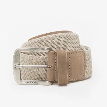 Imagem de Cinto Masculino Largo Democrata Denim Bege, Taupe, 85