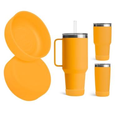 Imagem de Kaitiaki Pacote com 2 botas de silicone para YETI Rambler Caneca de palha de 1,2 l e 992 g, manga antiderrapante para caneca de viagem, copo de água, serve na maioria dos carros, acessórios de
