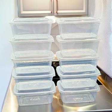 Imagem de Kit Conjunto de 10 potes vasilhas 1000ML 1kg transparente -LIVRE BPA- marmita Reutilizável, organizador de alimentos