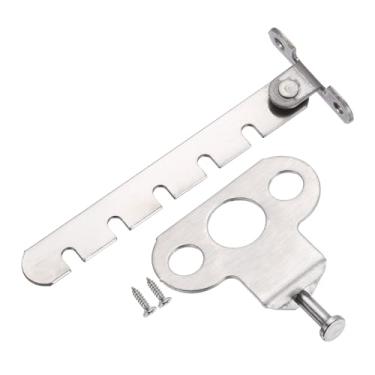 Imagem de PATIKIL Trava restritiva de janela 42 mm x 120 mm, trava de segurança de aço inoxidável com 7 compartimentos para abertura interna, prata