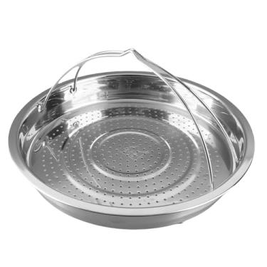 Imagem de Tomotato Cesta de vapor de vegetais, alça dobrável, aço inoxidável 304, vaporizador de cozinha com pernas para legumes, frutos do mar, dumplings, ovos