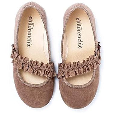 Imagem de Tênis infantil Mary Jane com tiras elásticas – Calçados para meninas (bebê, criança pequena, criança grande), Camel, 13-13.5 Little Kid