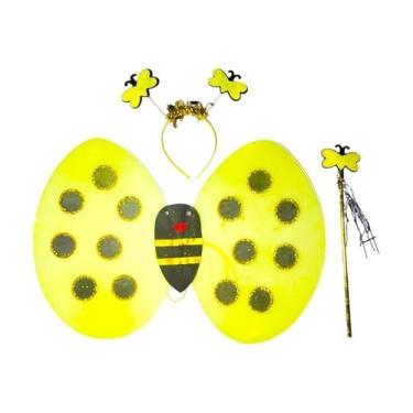 Imagem de IEUDNS Conjunto de fantasia infantil de abelha com asas, tiara e varinha para o Natal, Style a