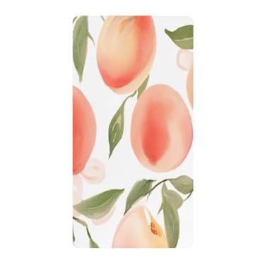 Imagem de Blueangle Lençol de berço padrão para berço infantil - Lençóis de algodão macio e respirável com pêssego rosa (471)