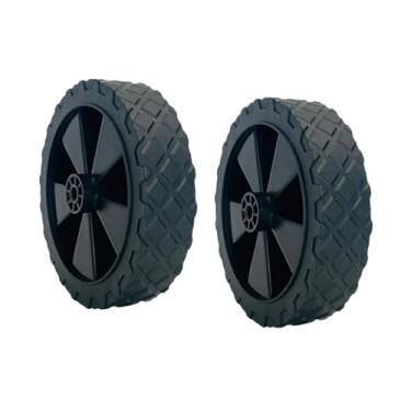 Imagem de Esquirla Conjunto de 2 rodas de reposição para carrinho de mão, rodas de borracha, desempenho estável, pneus de borracha maciça de 5 polegadas para carrinho de