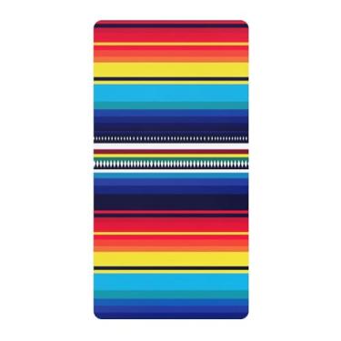 Imagem de Blueangle Lençol de berço padrão para berço infantil - Lençóis de algodão macio e respirável com listras de cobertor serape mexicano (291)