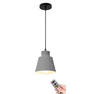 Imagem de Luminária Pendente com Controle Remoto e Alimentação por Bateria, Sem Necessidade de Fiação, Luminária Pendente Pequena e Moderna para Ambientes Internos, Ideal para Cozinha, Sala de Jantar
