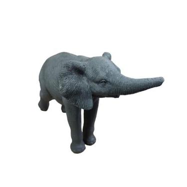 Imagem de Escultura Elefante Em Poliresina Preto 15Cm Mart Decorativo