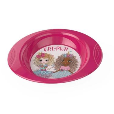Imagem de Prato Infantil 550ml Girl Power Bpa Free - Plasvale Rosa