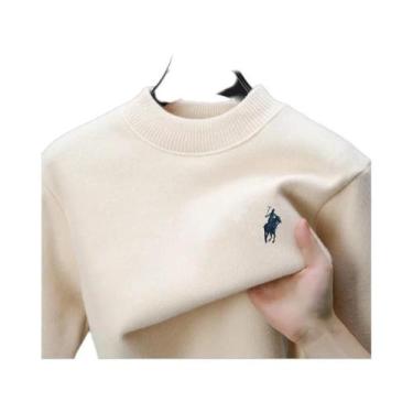 Imagem de Suéter Masculino De Inverno Com Bordado Em Pelúcia, Designer, Casual, 