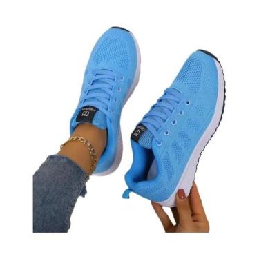 Imagem de Tênis Casuais Respiráveis Em Malha Para Mulheres, Sapatos De Plataform