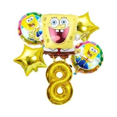 Imagem de Conjunto De Balões Do Bob Esponja E Patrick Estrela, 6 Peças, Suprimen