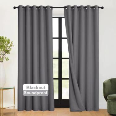 Imagem de Cortinas RYB HOME 3 em 1 à prova de som Blackout Energy Saving Grey