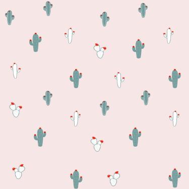 Imagem de Papel de Parede Fofura Baby Cactos Fundo Rosa FF4012