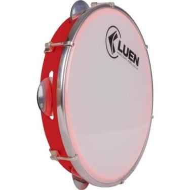 Imagem de Pandeiro 10" Pele Leitosa Luen Vermelho.