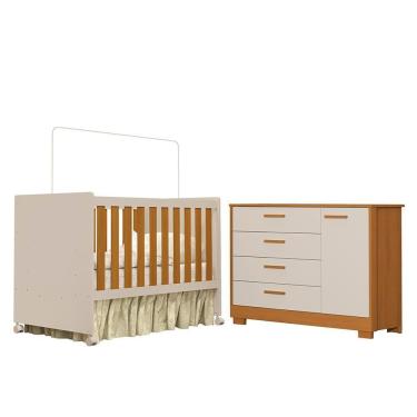 Imagem de Jogo De Quarto Infantil Zaki Cômoda E Berço Katatau Areia Fosco-savana - Reller Móveis Areia Fosco-savana