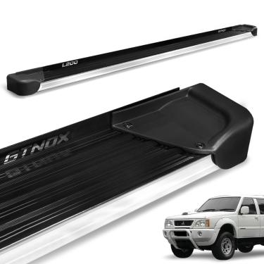 Imagem de Estribo Lateral L200 GL GLS 1999 a 2003 Alumínio Preto A4