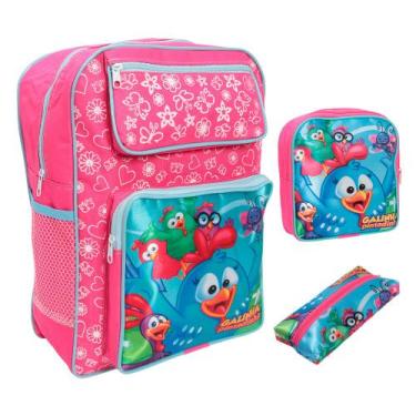 Imagem de Kit Mochila Infantil Bolsa Escolar Menina Creche Passeio - Plike